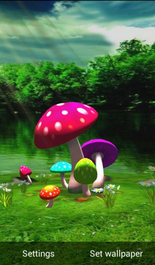 3d Mushroom HD Live Wallpaper For Android
