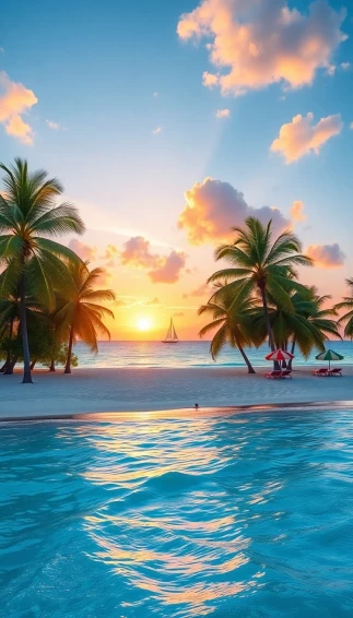 Tropical Beach Paradise Wallpaper