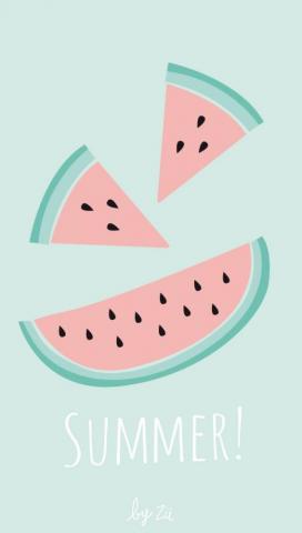 Happy Summer Fruits iPhone Wallpaper Panpins Kartun Semangka