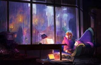Anime Girls Room Wallpaper