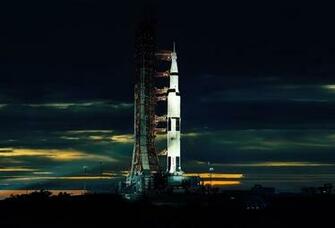 Wallpaper Apollo Rocket Spaceport Cloud Night Desktop