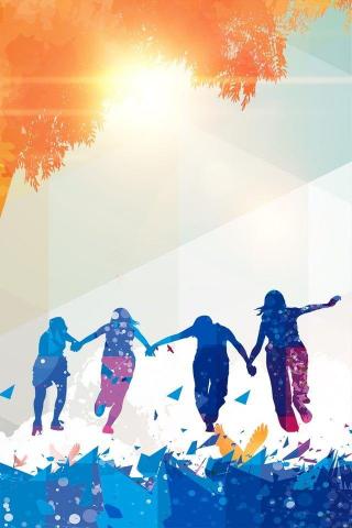 Juventud Vitalidad Negocios Plano Poster Background Design