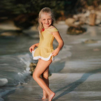 Hawee Little Girl Belle Princess Swimsuit Two Piece Bathing Suit Ruffle Wallpaper