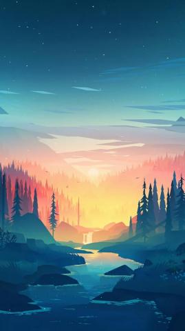 River Mountain 3d Desktop HD Wallpaper