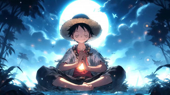 Luffy Moonlight Meditation Live Wallpaper