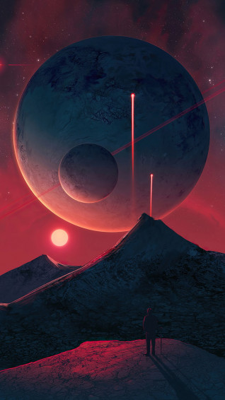 Planet Landscape Scenery Digital Art Mobile Wallpaper HD