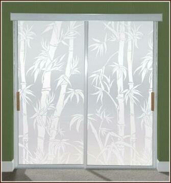 Tropical Etched Glass Privacy Film Big Bamboo Wallpaper For Windows