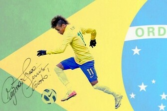 Neymar Background Brazil Flag