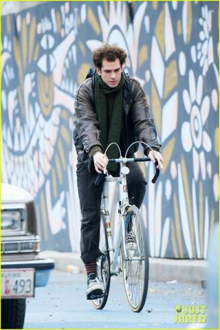 Andrew Garfield Zips Through Manhattan While Filming Tick