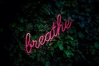 Breathe Neon Sign Wallpaper