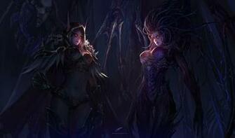 Girls World Of Warcraft Starcraft Chenbo Sarah Kerrigan Art Sylvanas