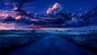 Anime Night Sky Wallpaper