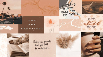 Brown And Cream Collage Laptop Wallpaper
