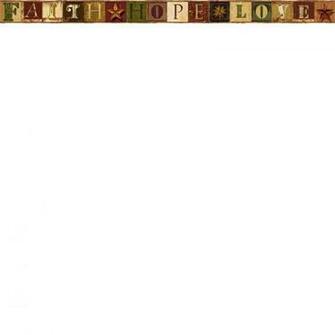 Green Faith Wallpaper Border Rustic Country Primitive