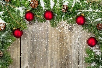 Christmas Wooden Large Background With Ornaments