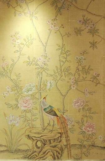 Wallpaper Chinoiserie Silk Chinese