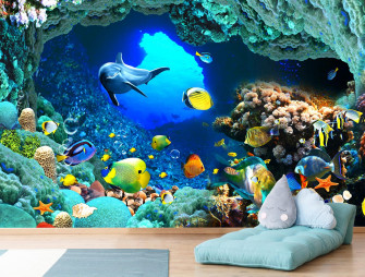Reyhui Undersea World Wall Mural Ocean Fish Wallpaper