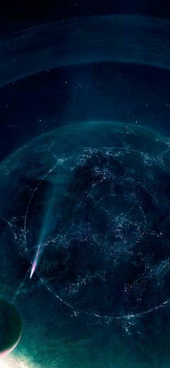 Black With Blue Lighting iPhone Full HD Wallpaper Space