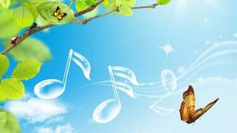 Blue Sky Butterflies Music Of Spring Wallpaper