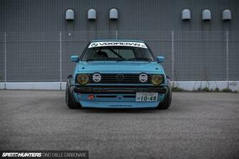 Blue Volkswagen Golf Mk2 Voomeran Car HD