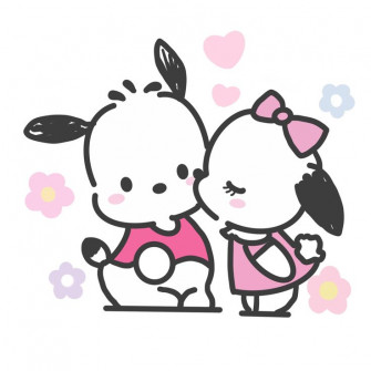 Ab On Pochacco Hello Kitty iPhone Wallpaper