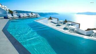 Grace Santorini Hotel Pool Wallpaper Beach