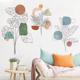 Amazon Supzone Simple Plants Wall Stickers Boho Style