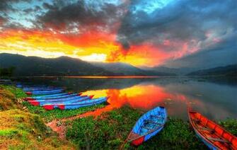 Best Nepal Tour Package Scenery Wallpaper Lake Sunset Travel