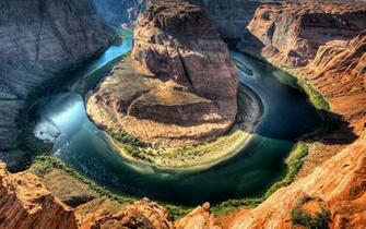 Water Nature Canyon Cliffs Horseshoe Bend Rivers