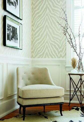 Chair Rail And Zebra Wallpaper Home