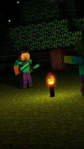 HD Minecraft Mobile Phone Wallpaper Steve Creeper