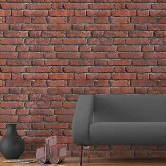 Brick Effect Wallpaper Red Toned