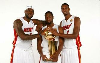 Nba Lebron James Dwyane Wade Chris Bosh Miami Heat Wallpaper