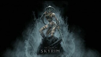 Skyrim Wallpaper Girl Armor Sword Simple Background
