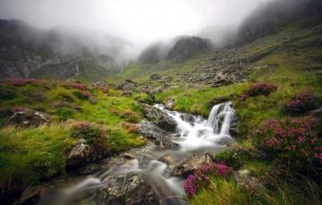 Wallpaper Mountains Fog Stream England Valley Wales