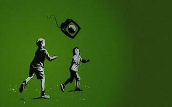 Tv Graffiti Banksy Television HD Wallpaper General