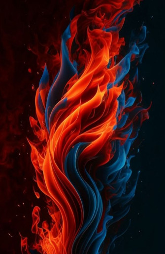 Red And Blue Fire Wallpaper