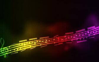 Cool HD Neon Music Notes Background