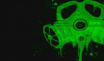 Green Gas Wallpaper Masks Black Background