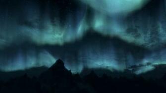 Northern Lights Over Mountain Peaks Wallpaper