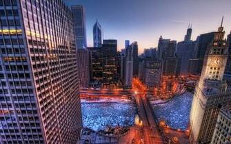 Wallpaper Winter River Skyscrapers Usa Bridge Chicago Ice