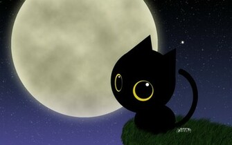 Black Cat And Moon