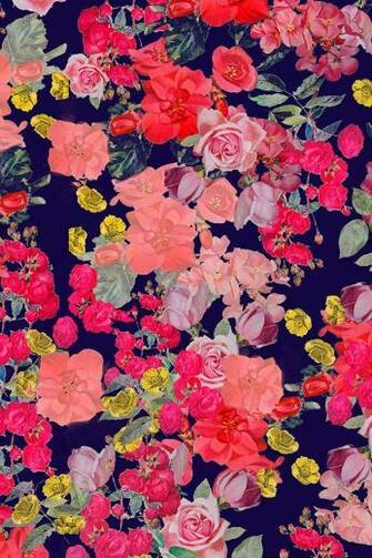 Antique Floral Design With A Royal Blue Background By Theartwerks