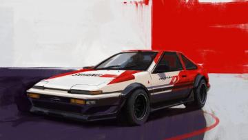 Wallpaper Id Initial D Car Concept Art Toyota Ae86