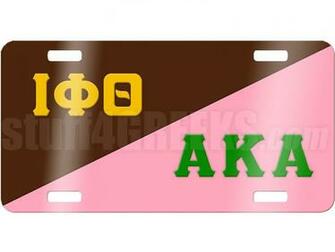 Iota Phi Theta Alpha Kappa Greek Letter License Plate With Split