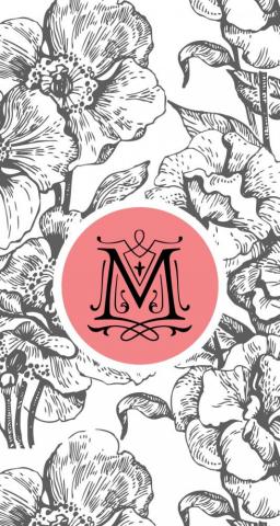 Floral With The Monogram Letter M Wallpaper