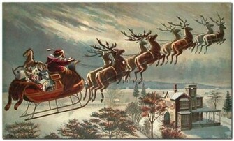 Santa Reindeer Wallpaper