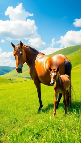 Horse And Foal Wallpaper