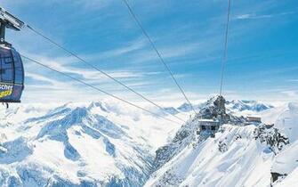 Ski Lift Skiing Snowboarding Winter Snow Mountains Wallpaper