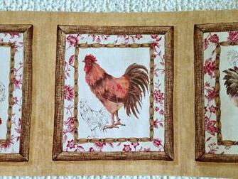 French Country Rooster Kitchen Dining Room Wallpaper Border
